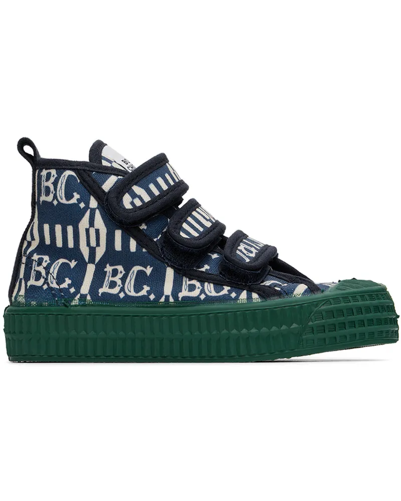 BOBO CHOSES Kids Navy & Off-White 'B.C' Vintage All Over Sneakers Midnight
