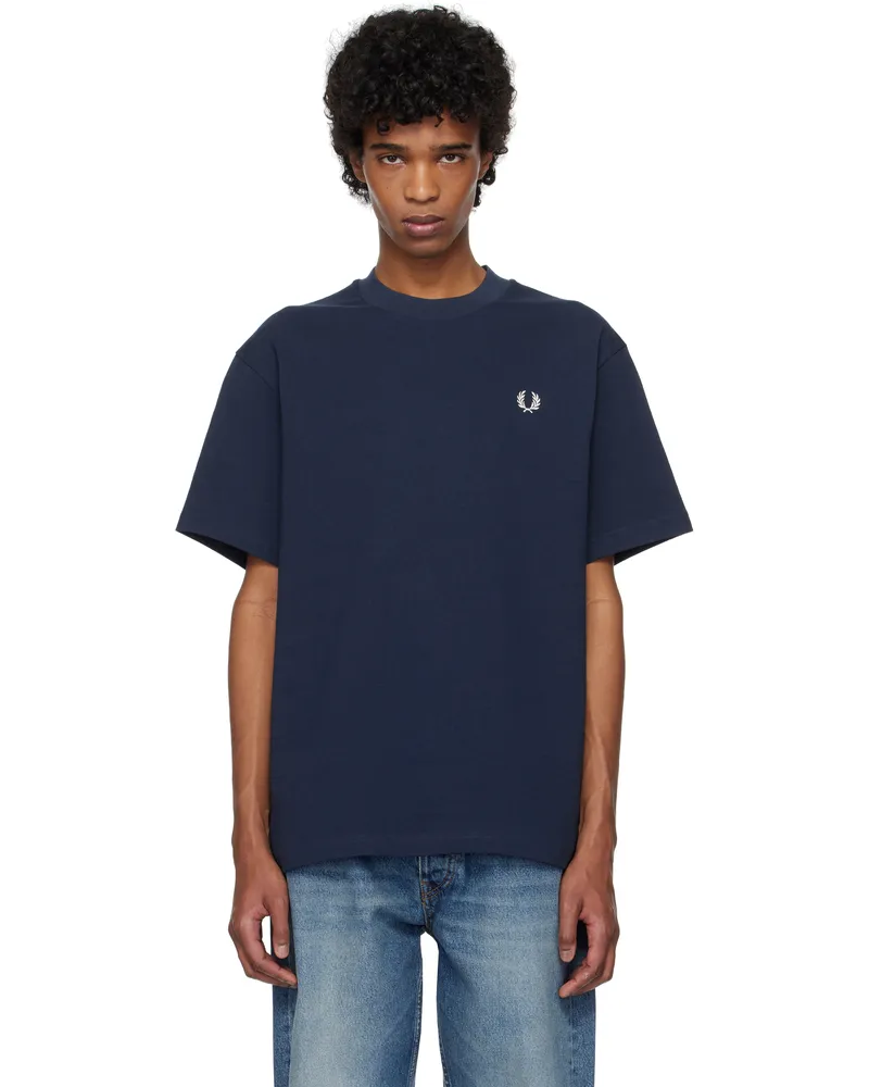 Fred Perry Blue Embroidered T-shirt X86