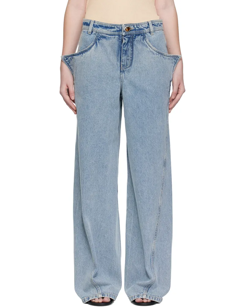Christopher Esber Blue Manta Sting Jeans Indigo