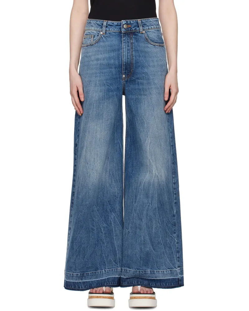 Stella McCartney Blue Slouchy Flared Jeans 4406