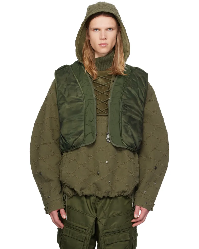 Andersson Bell Khaki Mesh Padded Reversible Vest Khaki