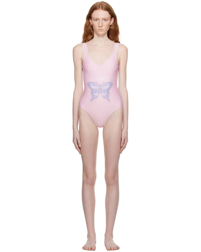 Ganni Pink Printed Swimsuit 428