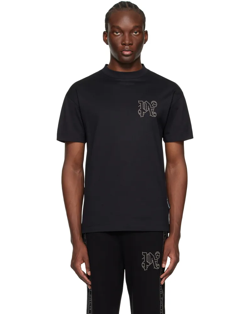 Palm Angels Black Monogram Stud T-Shirt Black