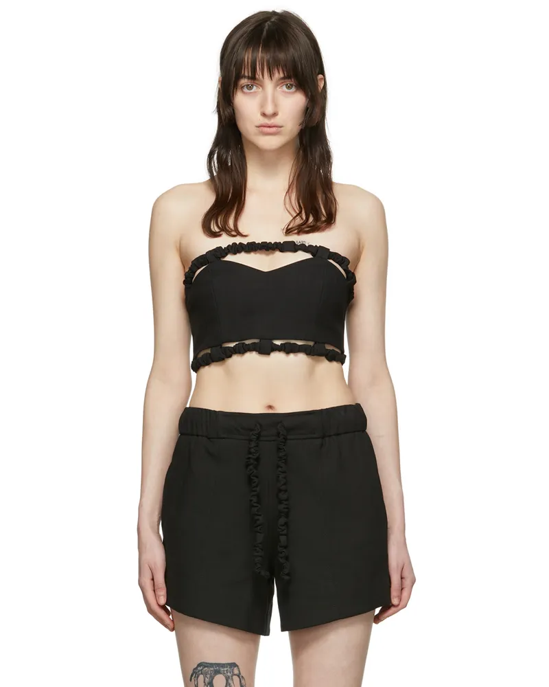 Ganni Black Organic Cotton Tube Top 099
