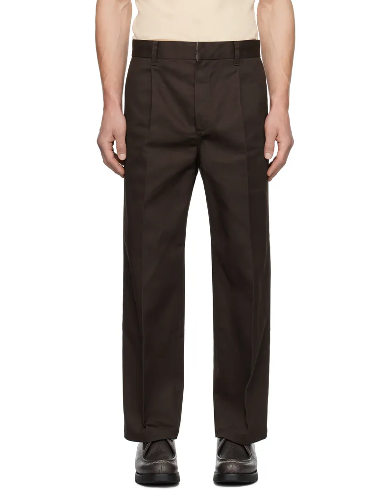 Wacko Maria Brown Dickies Edition Pleated Trousers Brown