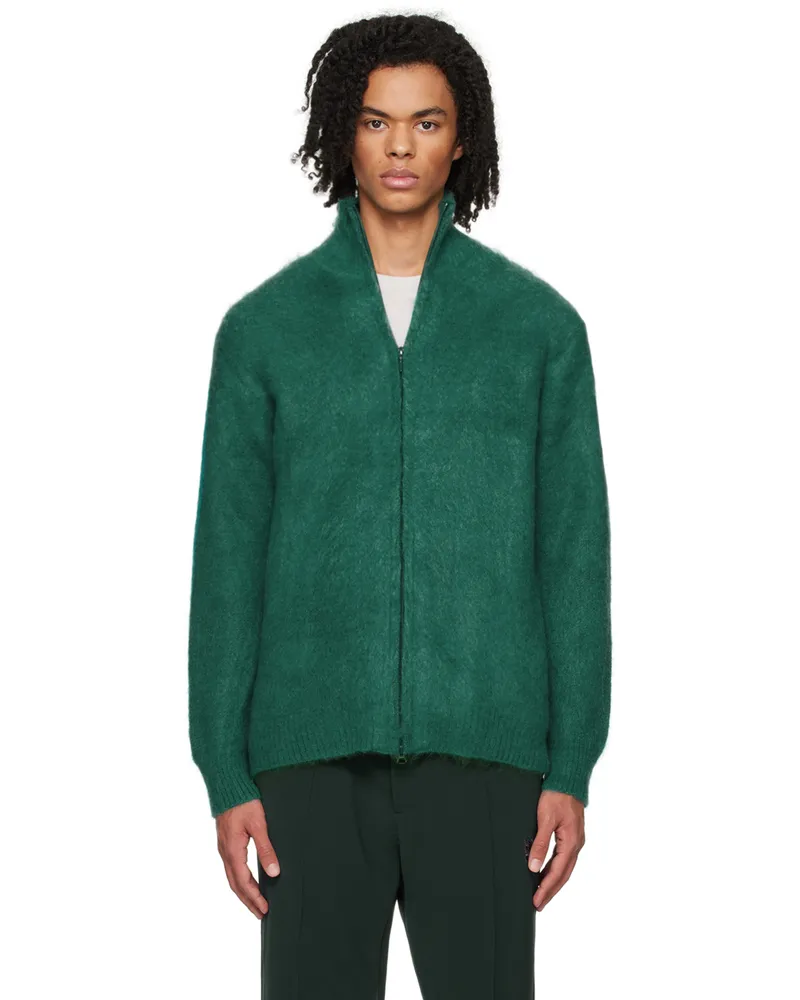 NEEDLES Green Zipped Cardigan B-emerald