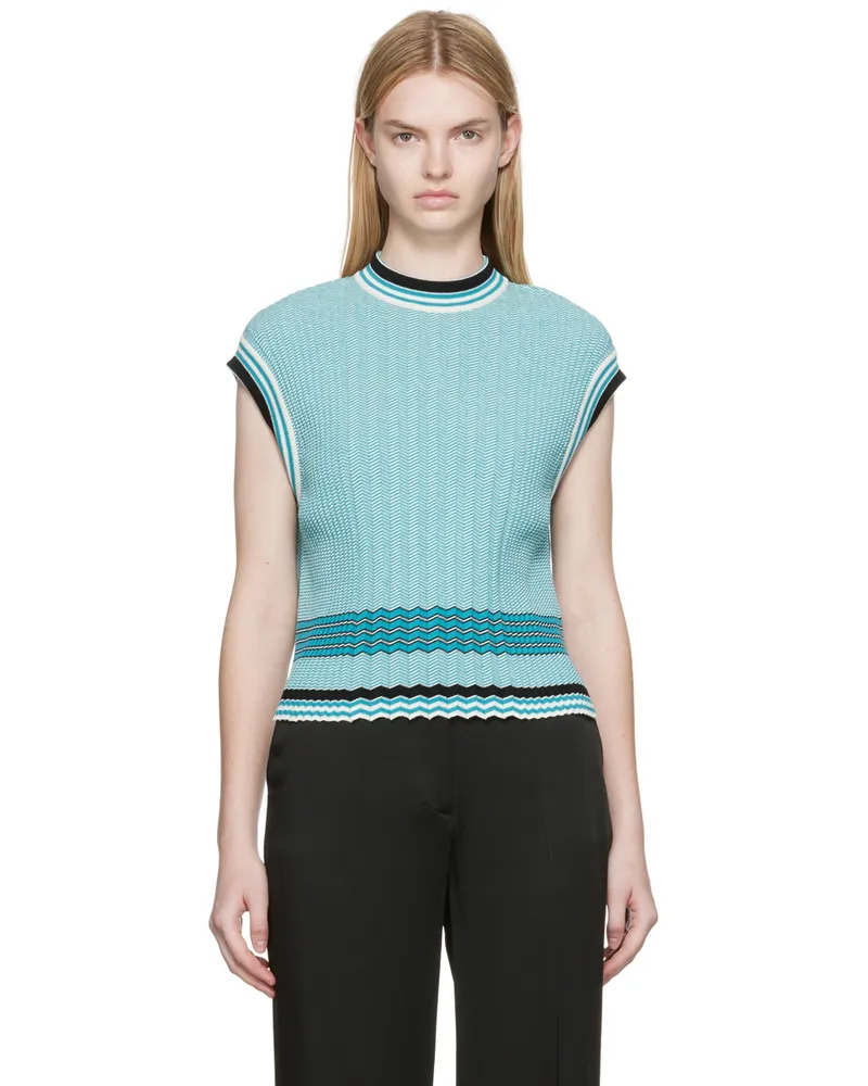Victoria Beckham Blue Rib Sweater 7828