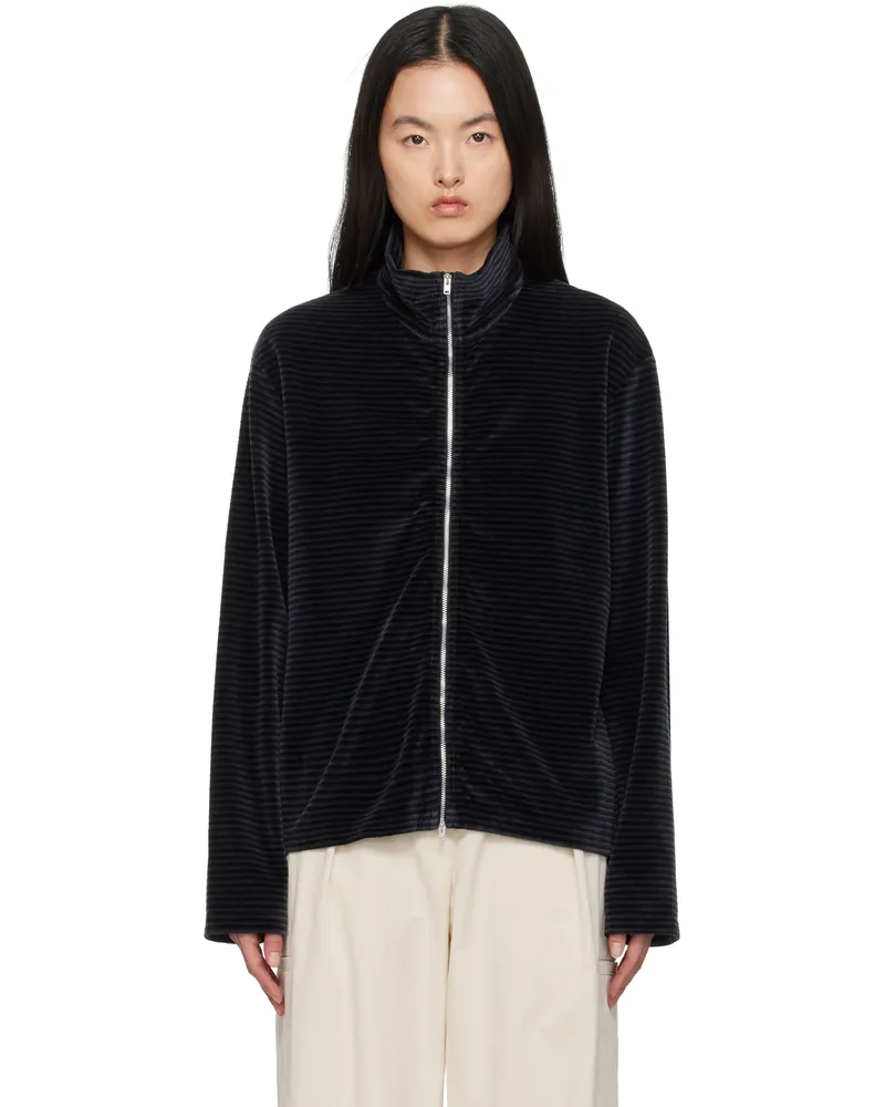 Our Legacy Black Shrunken Fullzip Track Jacket Phantom