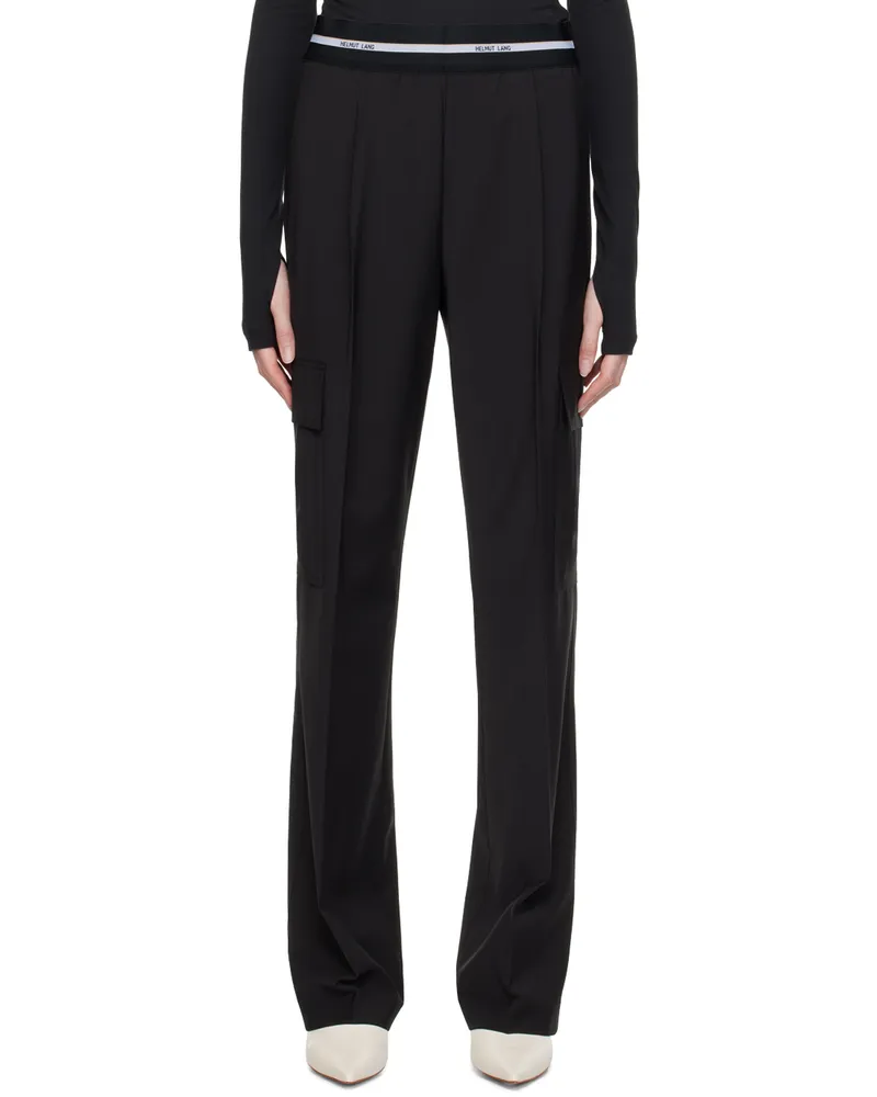 Helmut Lang Black Wide-Leg Trousers Black