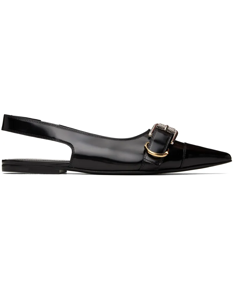 Givenchy Black Voyou Slingback Slippers 001-black