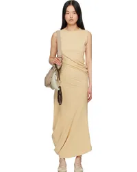 Christophe Lemaire Yellow Twisted Midi Dress Bgsoft