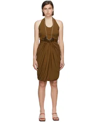 Proenza Schouler Brown Draped Jersey Dress Bark