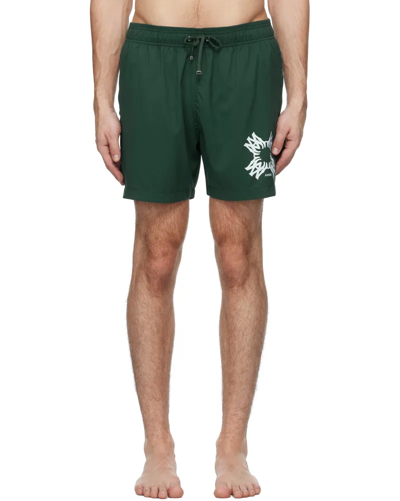 Amiri Green MA Quad Swim Shorts Evergreen