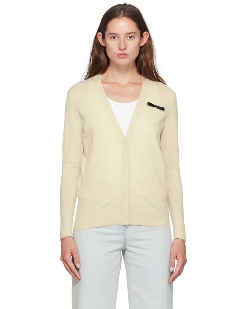 Givenchy Beige 4-G Bow Cardigan 297-eggshell