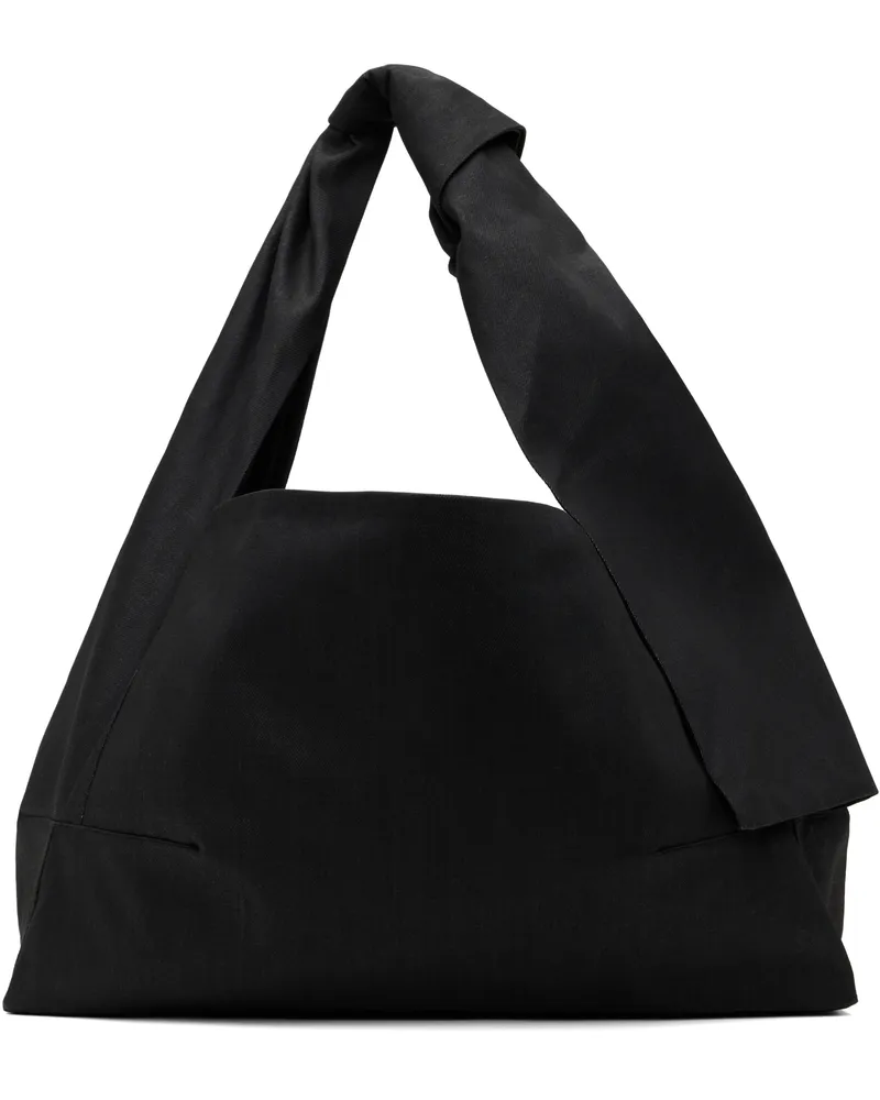 Omar Afridi Gray Coated Denim Knotted Lidia Tote Brown