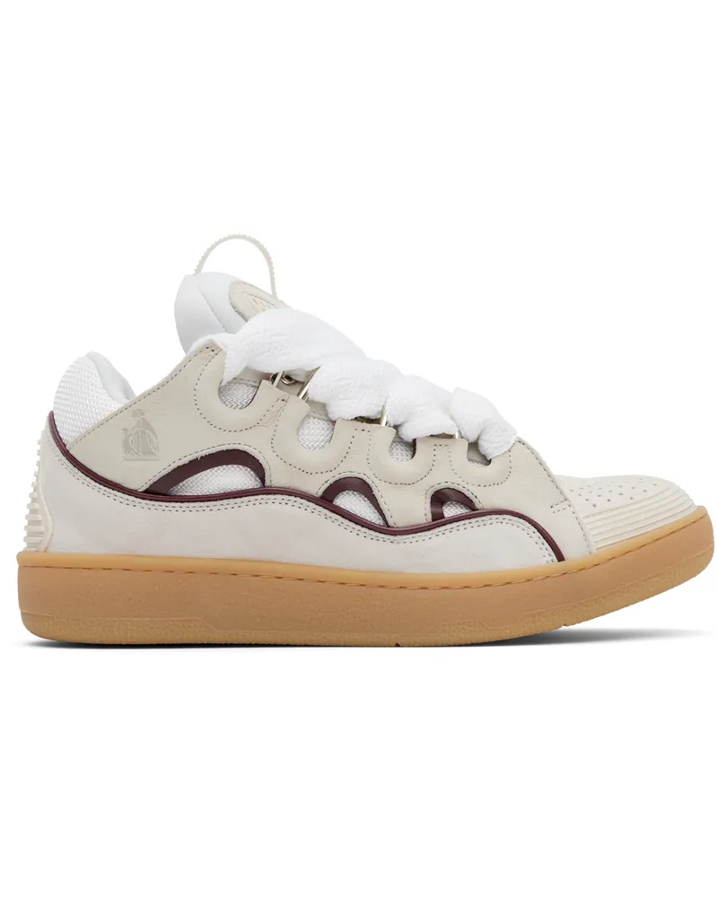 Lanvin SSENSE Exclusive Beige Curb Leather Sneakers 0030