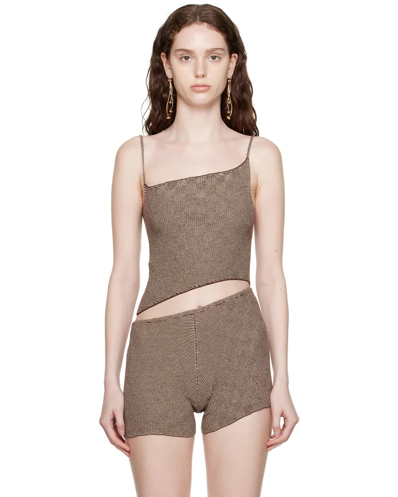 Isa Boulder Brown Parallel Tank Top Bark