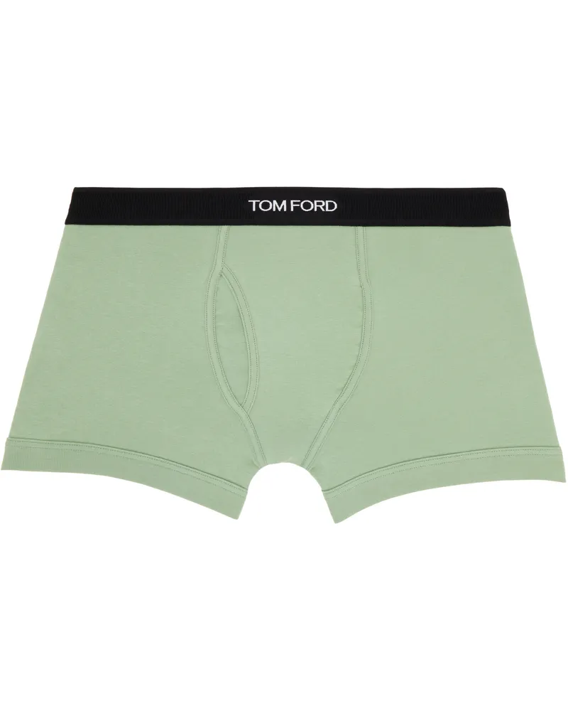 Tom Ford Green Cotton Boxer Briefs Pale