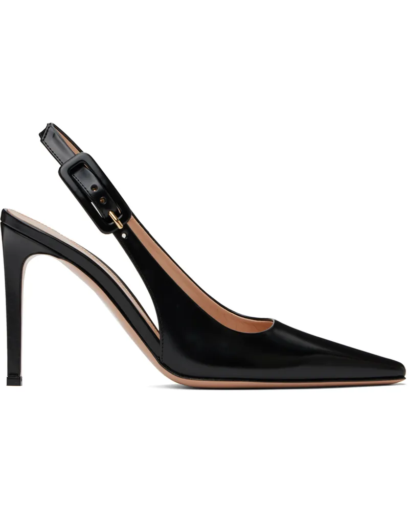 Gianvito Rossi Black Slingback Tokio Leather Heels Nero