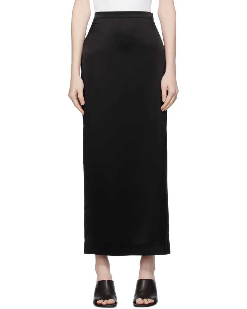 Lanvin Black Flowy Maxi Skirt 10