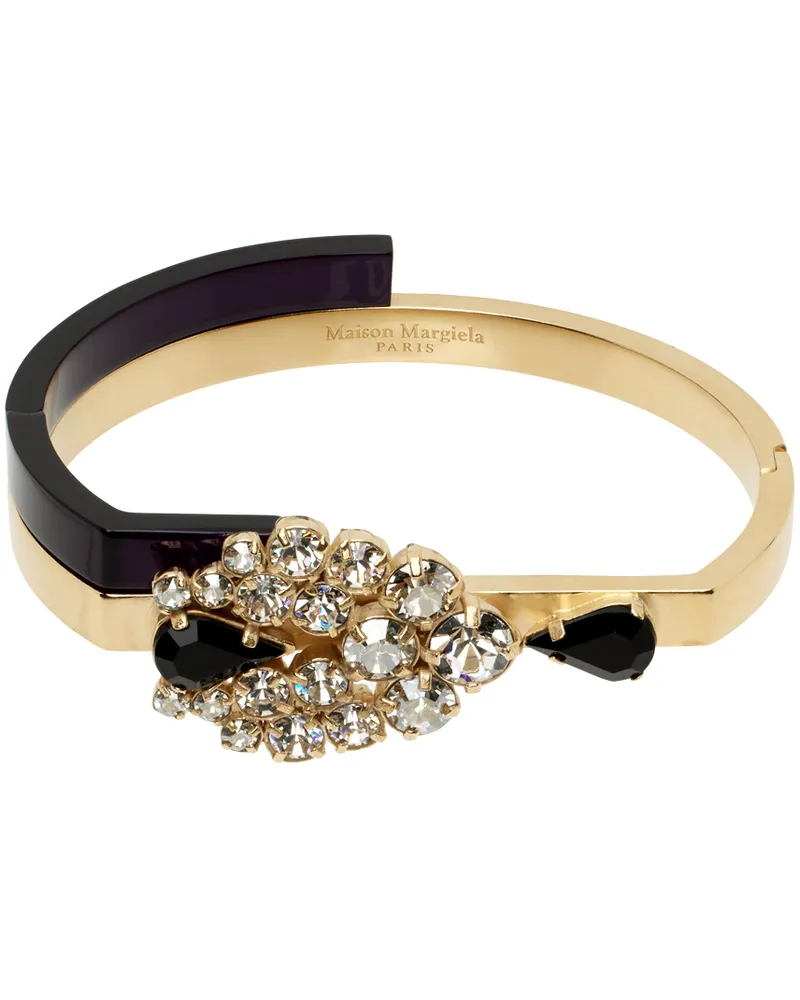Maison Margiela Gold & Black Crystal Bracelet 984