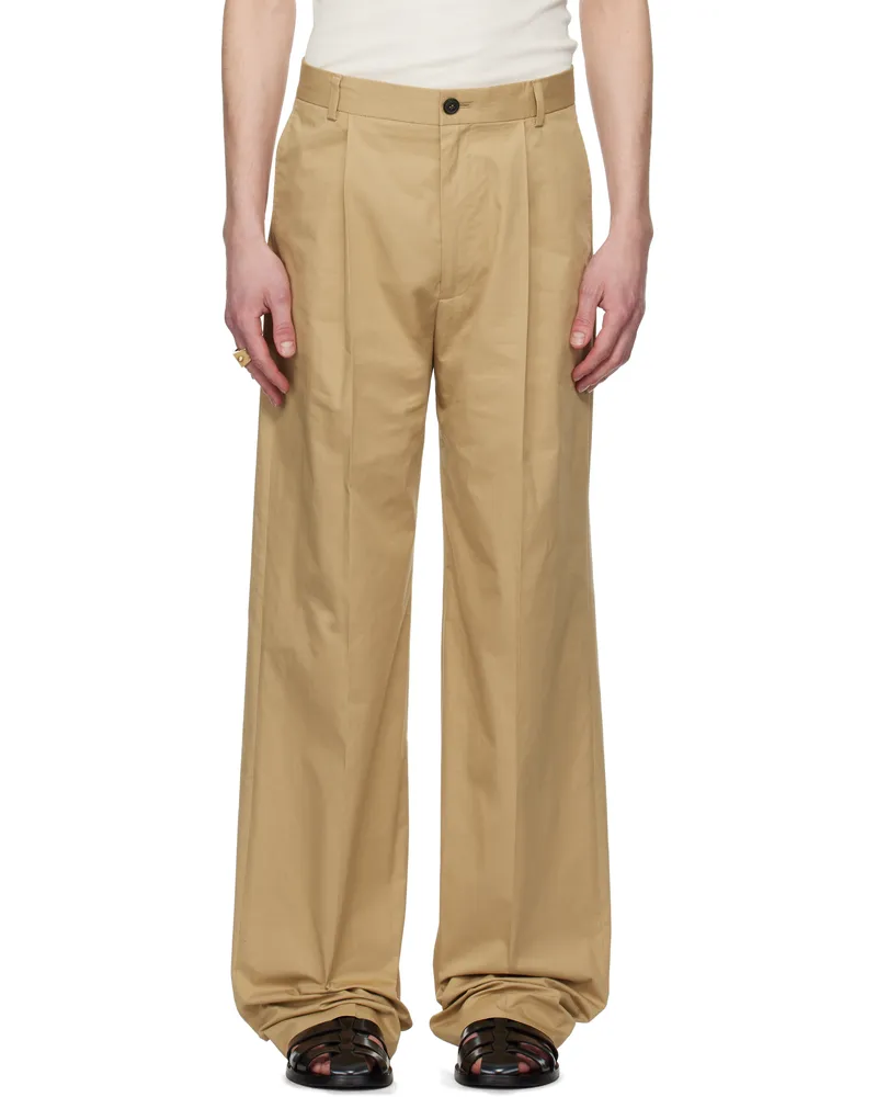 Dries van Noten Beige Pleated Trousers 103