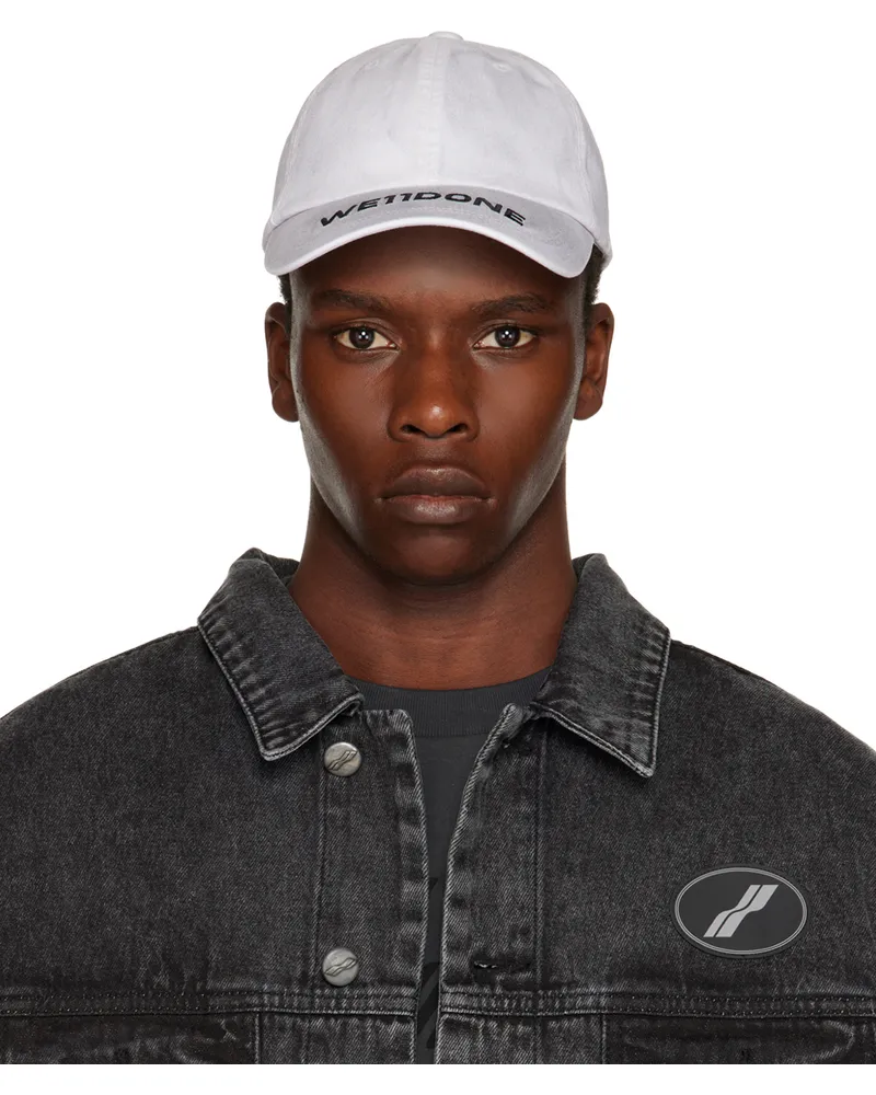WE 11 DONE Gray Logo Cap White