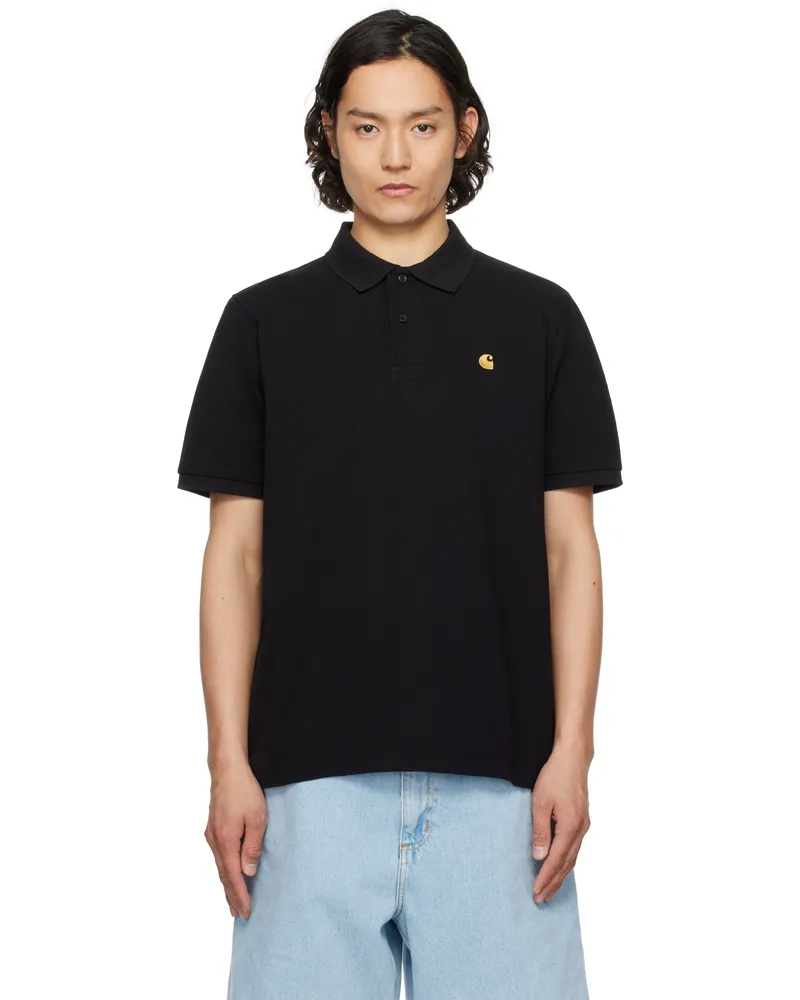 Carhartt WIP Black Chase Pique Polo 00fxx