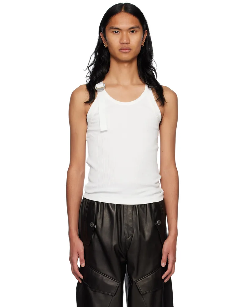 Dion Lee White Safety Slider Tank Top Ivory