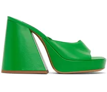 Green Slice Heeled Sandals