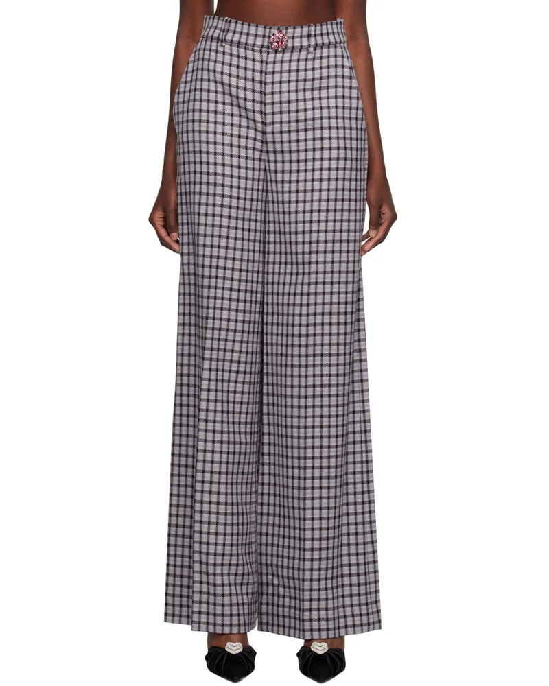 Area Purple Check Trousers Lilac