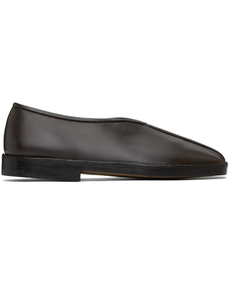 Christophe Lemaire Brown Flat Piped Slippers Br462