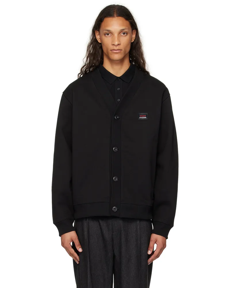 HUGO BOSS Black Logo Plaque Cardigan 001-black