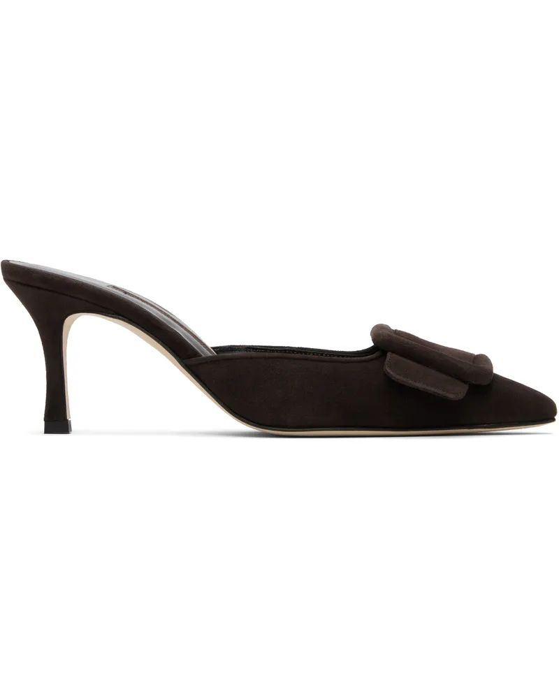 Manolo Blahnik Brown Maysale 70 Heeled Sandals 2011