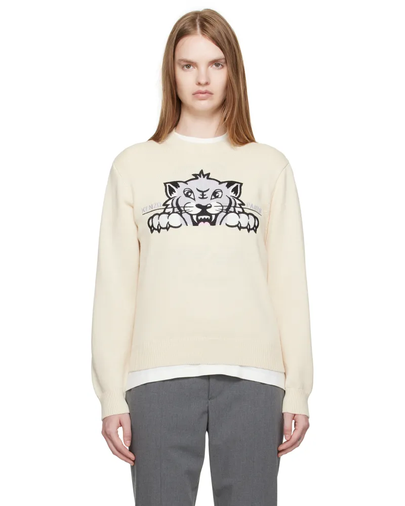 Kenzo Beige Kenzo Paris 'KENZO Happy Tiger' Sweater 02