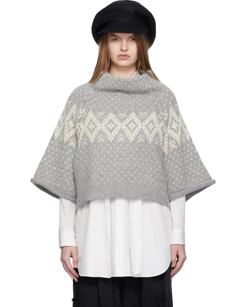 Yohji Yamamoto Gray Raglan Sleeve Sweater 1