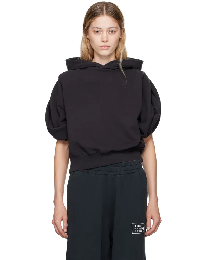 Maison Margiela Black Flared Sleeve Hoodie 899