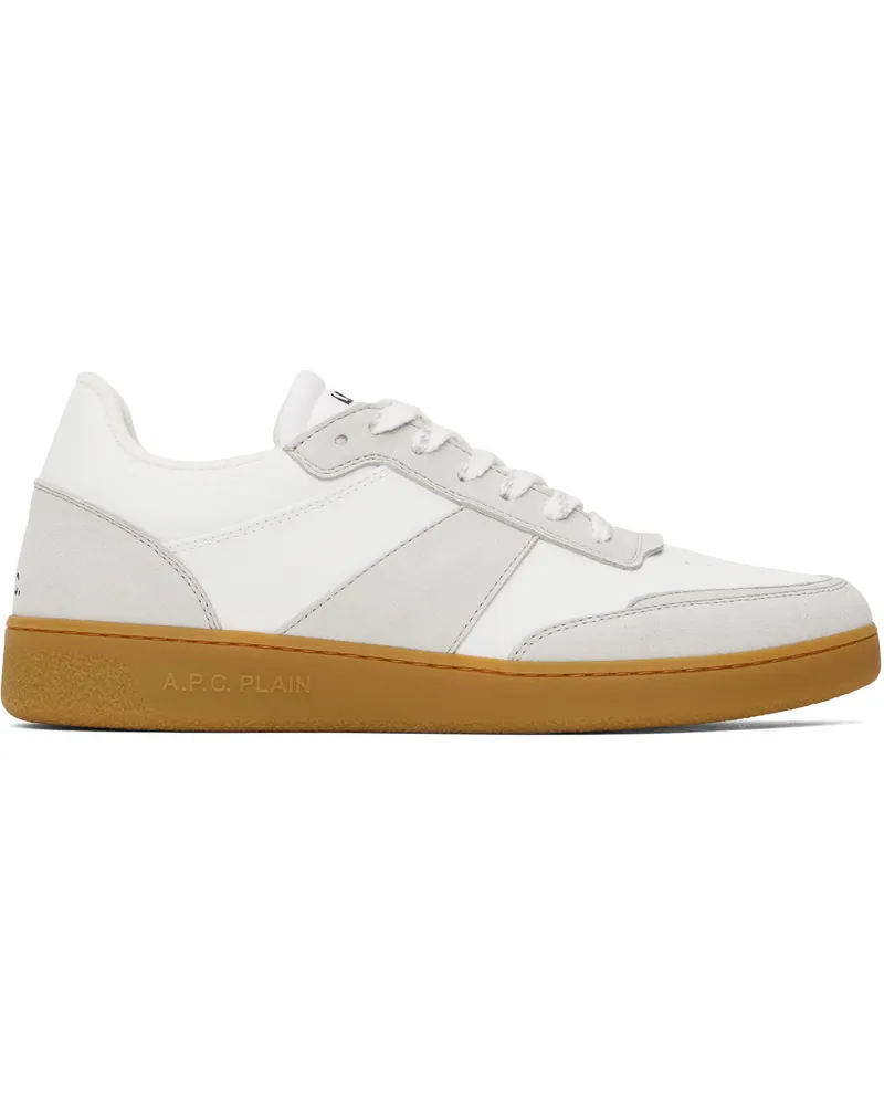 A.P.C. White & Gray Plain Sneakers Caf