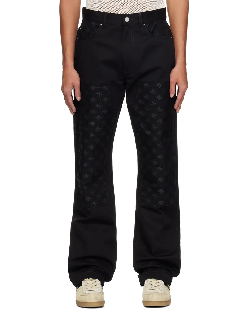 Amiri Black MA Quad Jacquard Carpenter Jeans Black