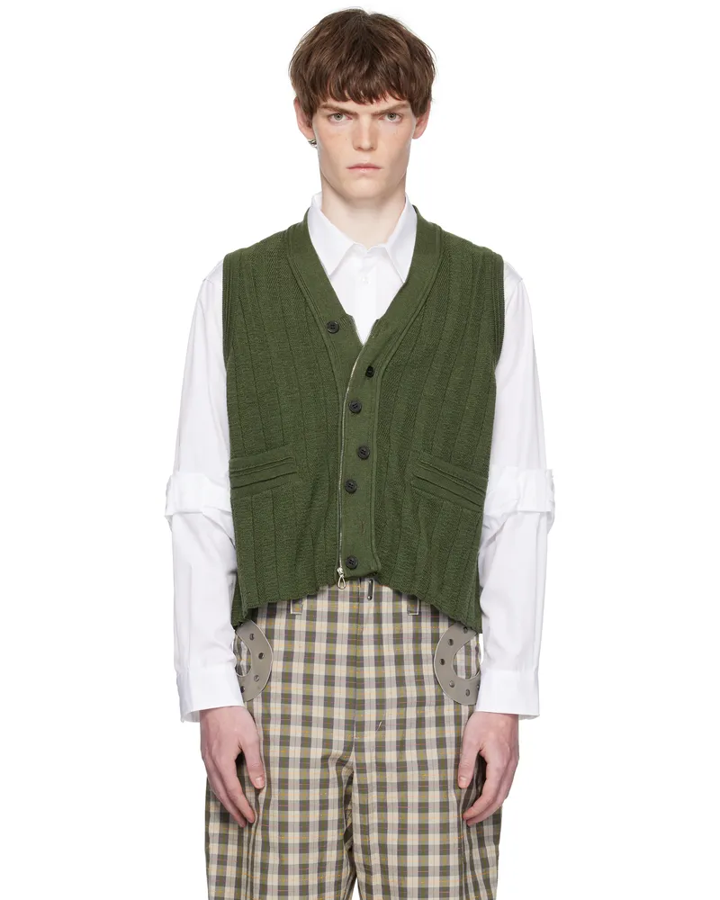 KIKO KOSTADINOV Green Fitz Knit Vest Juniper