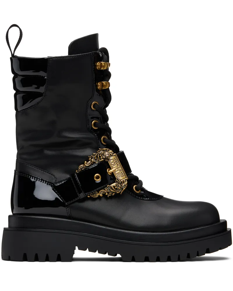 Versace Jeans Black Pin-Buckle Boots E899