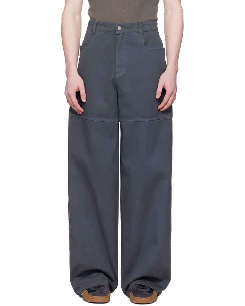 SERAPIS Gray Salt Dyed Wide Sailor Trousers Grey