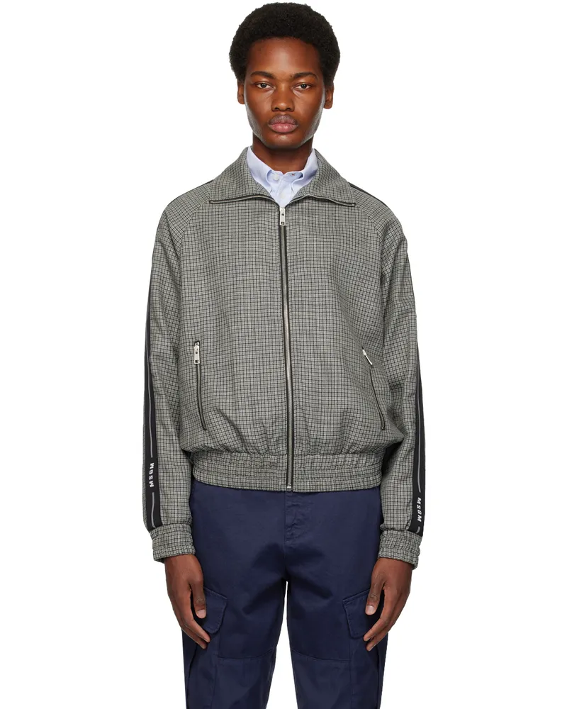 MSGM Gray Check Jacket Grey