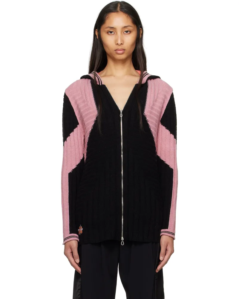 KIKO KOSTADINOV Black & Pink Dakota Oversized Knit Hoodie Pink