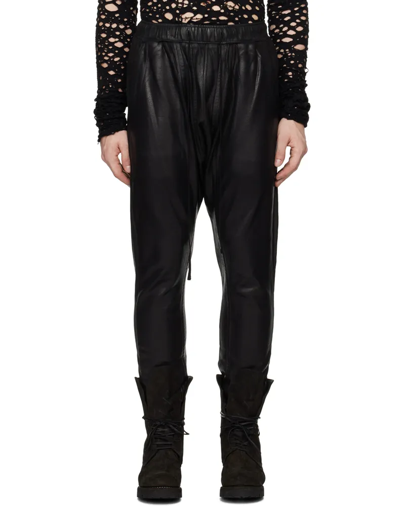 Julius Black Coated Sweatpants Black