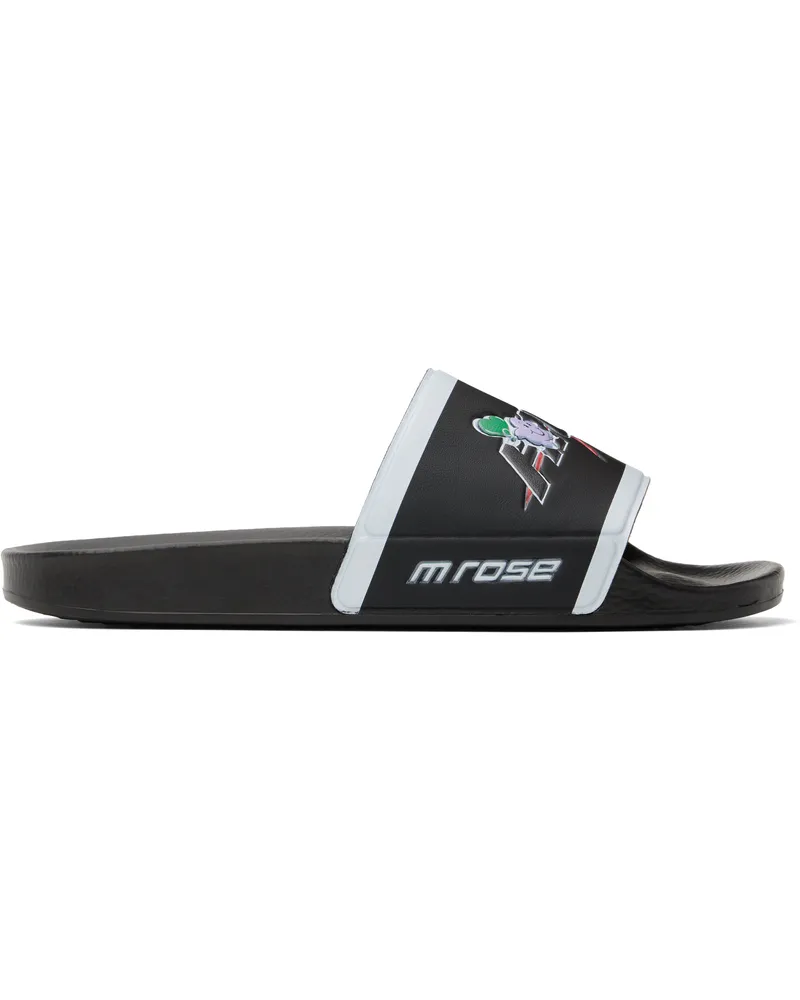 Martine Rose Black 'High On Hope' Pool Slides Black