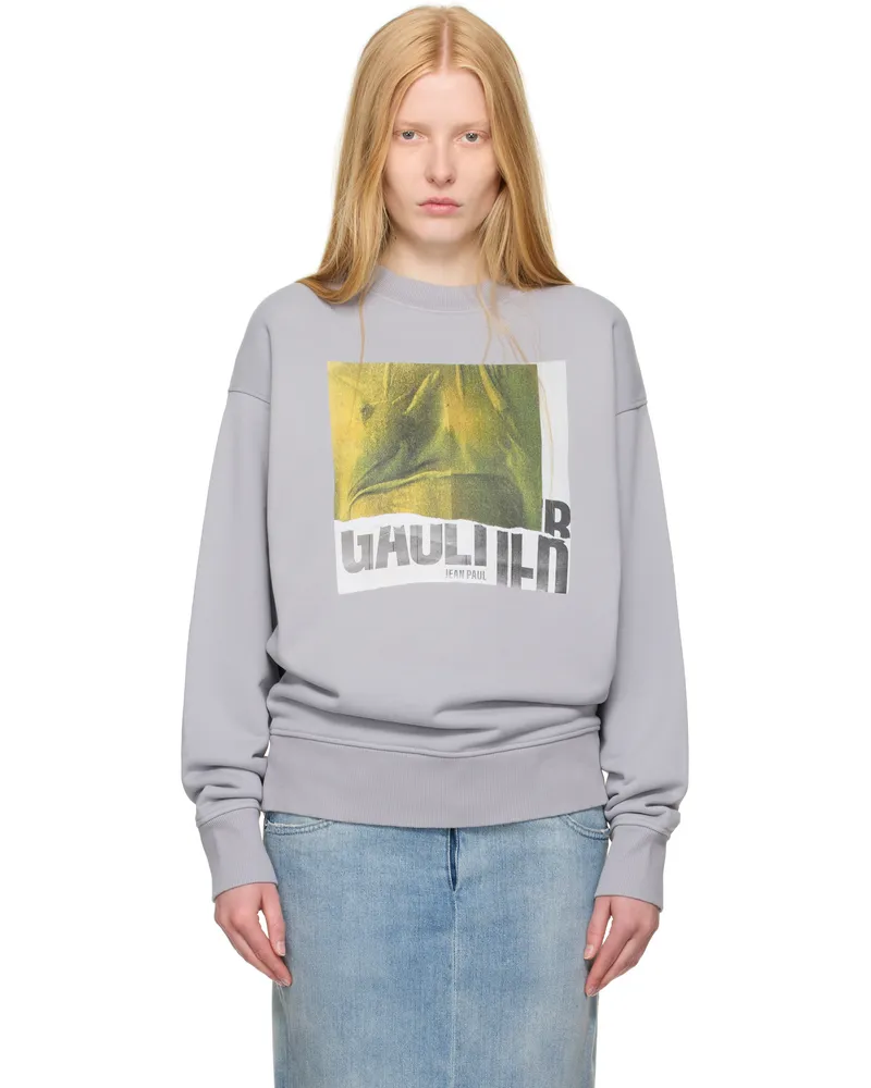 Jean Paul Gaultier SSENSE Exclusive Gray Cotton Water Print Sweatshirt 134812