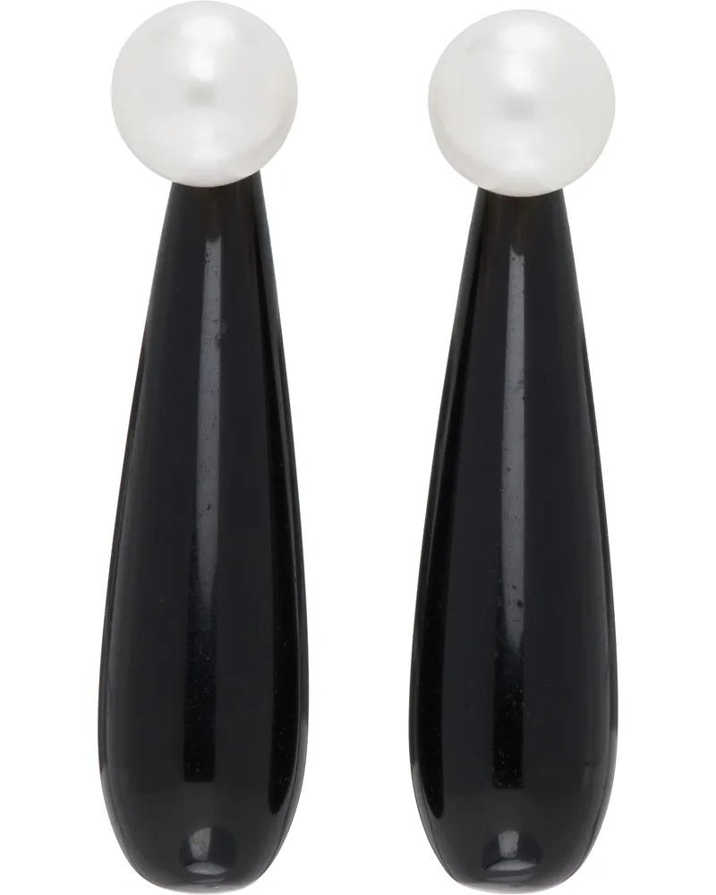 Sophie Buhai White Small Angelyne Earrings Onyx