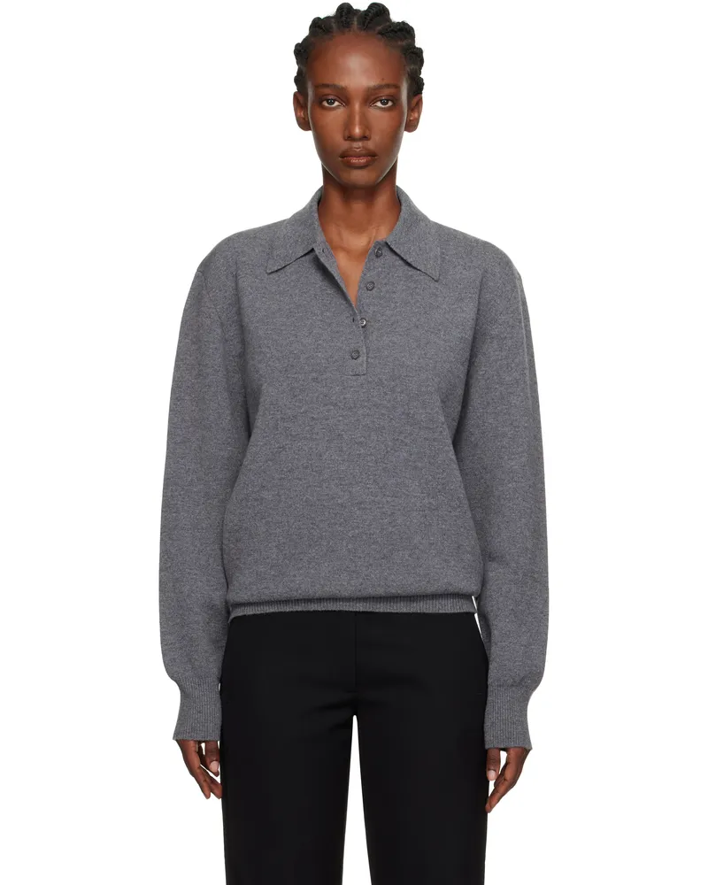 Róhe Gray Compact Knitted Polo 030_301