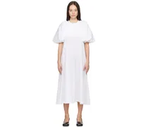 White Puff Sleeve Midi Dress